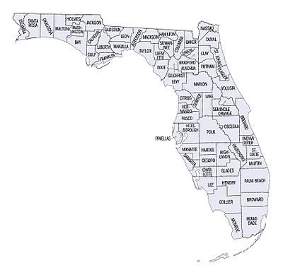 Map of Florida counties